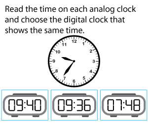 Analog and Digital Clocks | Nearest Minute