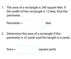 Area and Perimeter of Rectangles | Customary Units