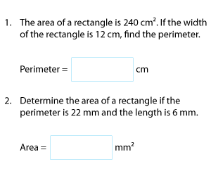 Area and Perimeter of Rectangles | Metric Units