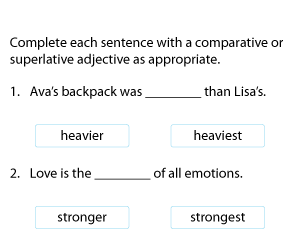 Comparative and Superlative Adjectives in Sentences