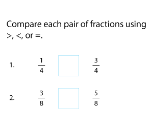 Comparing Fractions with Same Denominators