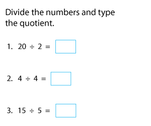 Dividing Numbers by 2, 3, 4, or 5