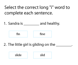 Using Long I Words to Complete the Sentences