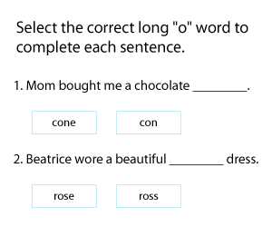 Using Long O Words to Complete the Sentences