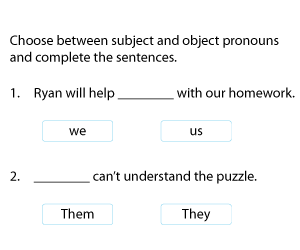 Subject and Object Personal Pronouns