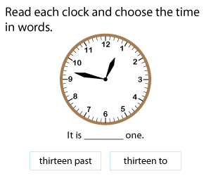 Time in Words Using Past or To