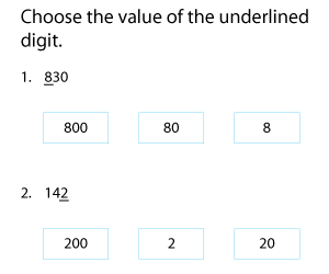 Determining Value of Underlined Digits | Units Place Value