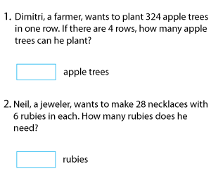 2 or 3-Digit by 1-Digit Multiplication | Word Problems