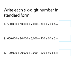 Writing 6-Digit Numbers | Standard Form