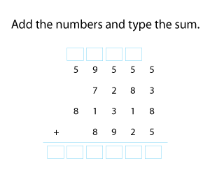 Adding up to Four Multi-digit Numbers