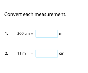 Converting between Centimeters and Meters