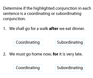 Coordinating and Subordinating Conjunctions