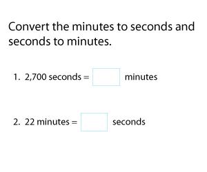 Converting between Minutes and Seconds