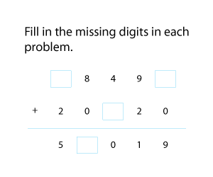 Multi-digit Addition | Missing Digits