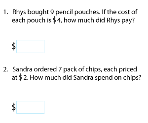 Word Problems on Multiplying Whole Dollar Amounts