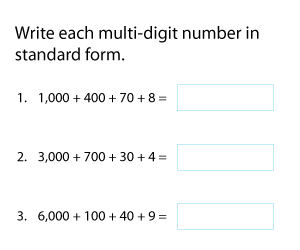 Writing Multi-digit Numbers in Standard Form