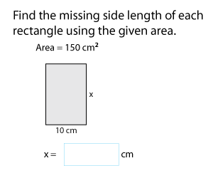Side Length of Rectangles Using Area | Metric Units