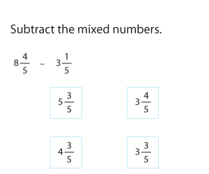 Subtracting Mixed Numbers with Like Denominators