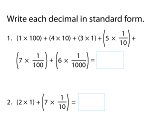 Writing Decimals in Standard Form