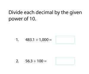 Dividing Decimals by Powers of 10
