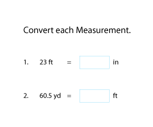 Converting between Inches, Feet, and Yards