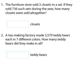 3 or 4-Digit by 1-Digit Multiplication | Word Problems