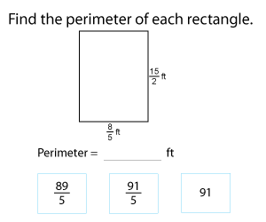Perimeter of Rectangles with Fractional Side Lengths | Customary Units