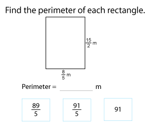 Perimeter of Rectangles with Fractional Side Lengths | Metric Units