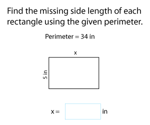 Finding Side Length of a Rectangles Using Perimeters | Customary Units