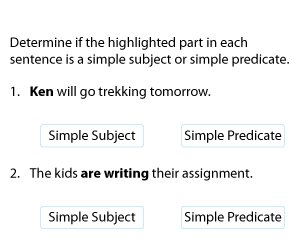 Simple Subjects and Simple Predicates