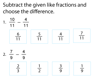 Subtracting Like Fractions