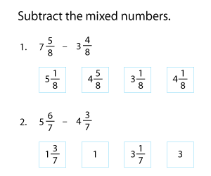 Subtracting Mixed Numbers | Like Denominators