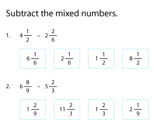 Subtracting Mixed Numbers with Unlike Denominators