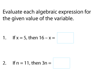 Evaluating One-Variable Expressions