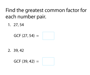 Greatest Common Factor of 2 Numbers