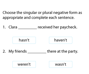 Subject-Verb Agreement in Negative Sentences
