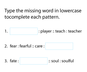 Analogies Using Word Patterns