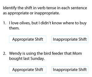 Appropriate and Inappropriate Shifts in Verb Tense