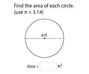Area of Circles Using Diameter | Customary Units
