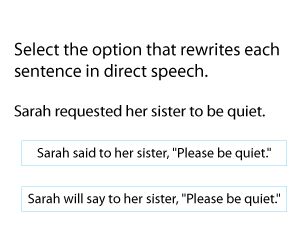 Changing Indirect Speech into Direct Speech