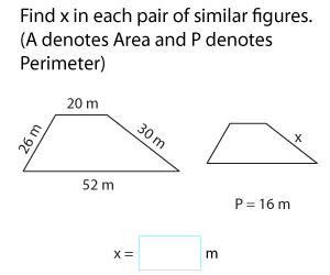Finding Side Lengths of Similar Figures from Area & Perimeter | Metric