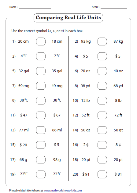 Comparing Numbers Worksheets Grade 1 Boxfirepress
