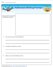 Halloween | Writing prompt worksheet