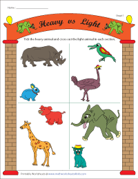 Heavy vs Light: Zoo Theme