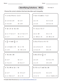 Identifying Solutions: 1-Step Compound Inequalities