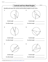 Naming Central Angles and Inscribed Angles