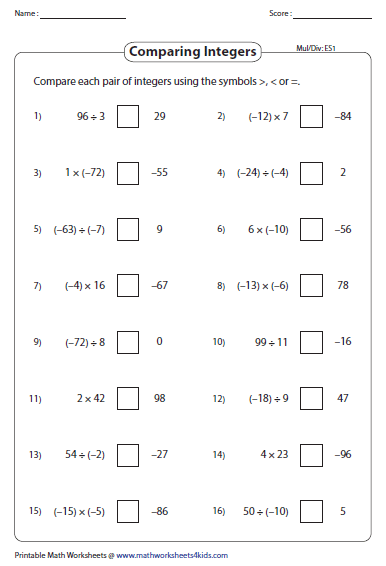 worksheet-integers-grade-7