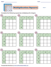 Multiplication Squares | 3x3