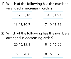 Ordering Numbers up to 20