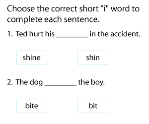 Completing Sentences with Short I Words